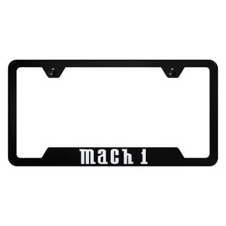 Autogold® - Black License Plate Frame with Laser Etched Mach 1 Logo and Cut-Out
