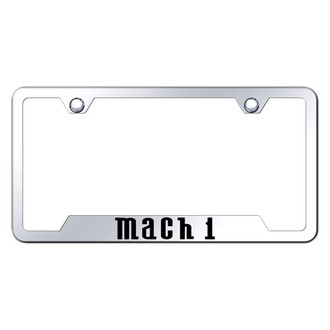Autogold® - Chrome License Plate Frame with Laser Etched Mach 1 Logo and Cut-Out
