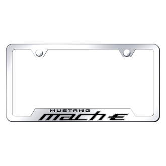 Autogold® - Chrome License Plate Frame with Laser Etched Mach-E Logo and Cut-Out