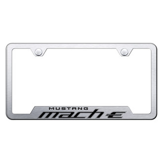 Autogold® - Brushed License Plate Frame with Laser Etched Mach-E Logo and Cut-Out