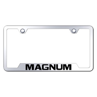 Autogold® - Chrome License Plate Frame with Laser Etched Magnum Logo and Cut-Out