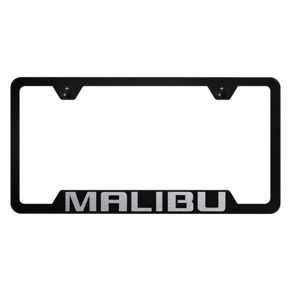 Autogold® - License Plate Frame with Laser Etched Malibu Logo and Cut-Out