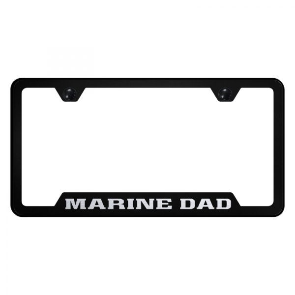 Autogold® - License Plate Frame with Laser Etched Marine Dad Logo and Cut-Out