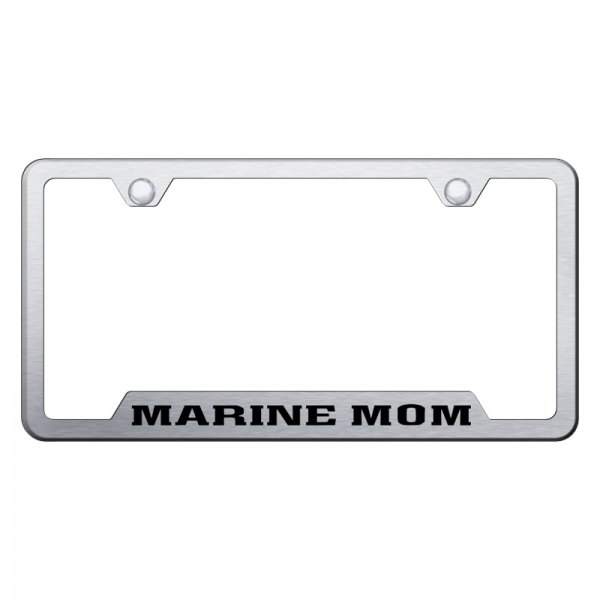Autogold® - License Plate Frame with Laser Etched Marine Mom Logo and Cut-Out