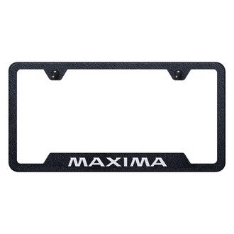 Autogold® - Rugged Black License Plate Frame with Laser Etched Maxima Logo and Cut-Out