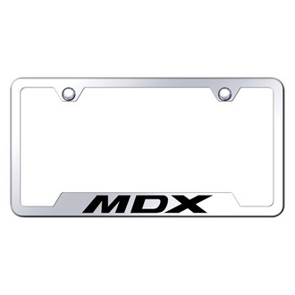 Autogold® - Chrome License Plate Frame with Laser Etched MDX Logo and Cut-Out