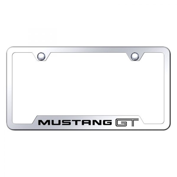 Autogold® - License Plate Frame with Laser Etched Mustang GT Logo and Cut-Out