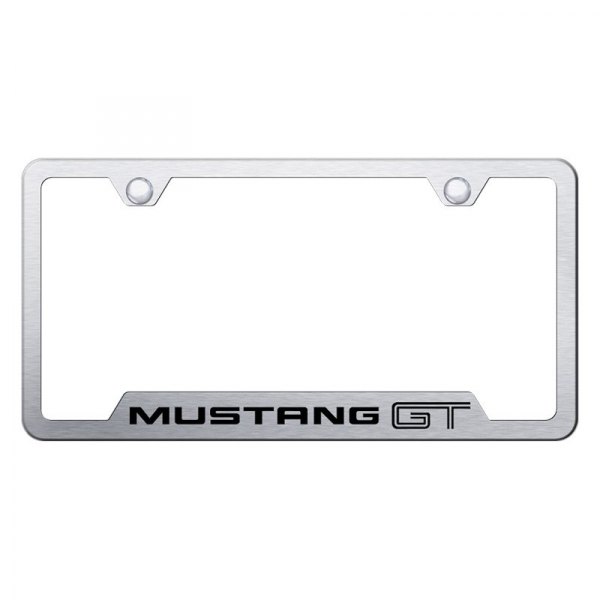 Autogold® - License Plate Frame with Laser Etched Mustang GT Logo and Cut-Out