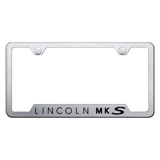 Autogold® - Brushed License Plate Frame with Laser Etched MKS Logo and Cut-Out