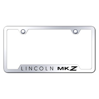 Autogold® - Chrome License Plate Frame with Laser Etched Lincoln MKZ Logo and Cut-Out