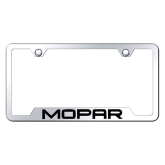 Autogold® - Chrome License Plate Frame with Laser Etched Mopar Logo and Cut-Out