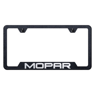 Autogold® - Rugged Black License Plate Frame with Laser Etched Mopar Logo and Cut-Out