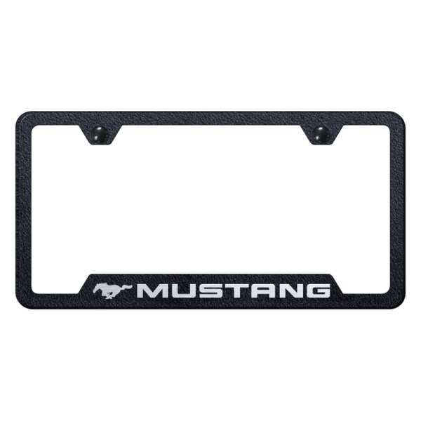 Autogold® - License Plate Frame with Laser Etched Mustang Logo and Cut-Out