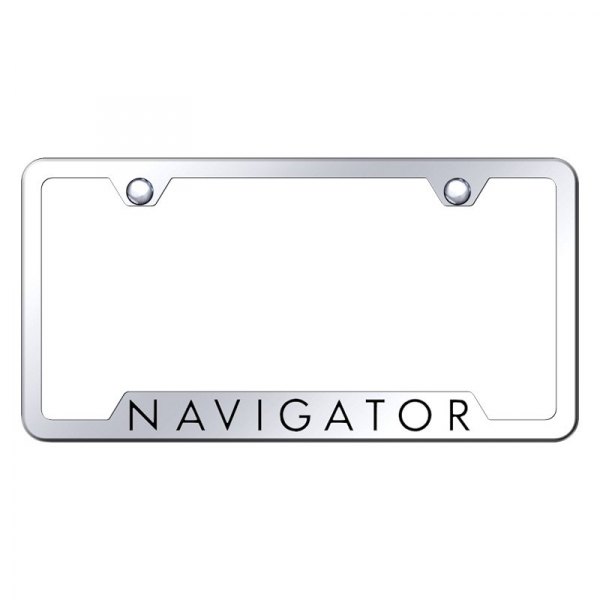 Autogold® - License Plate Frame with Laser Etched Navigator Logo and Cut-Out