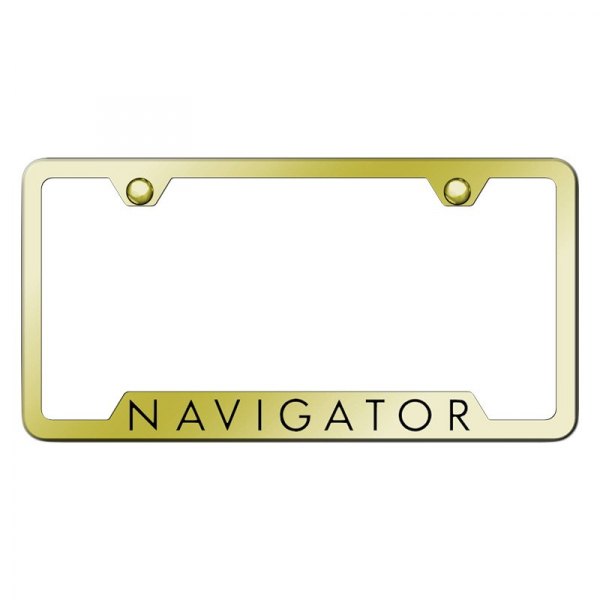 Autogold® - License Plate Frame with Laser Etched Navigator Logo and Cut-Out