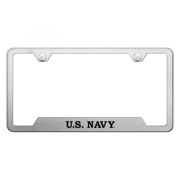 Autogold® - License Plate Frame with Laser Etched U.S. Navy Logo and Cut-Out