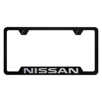 Autogold® GF.NIS.EB - Black License Plate Frame with Laser Etched