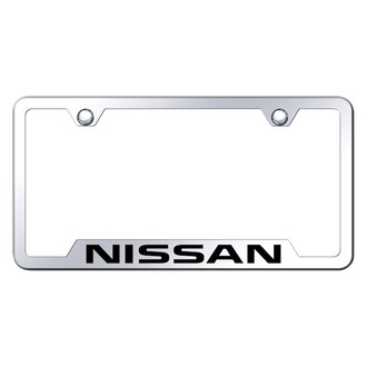 Autogold® - Chrome License Plate Frame with Laser Etched Nissan Logo and Cut-Out