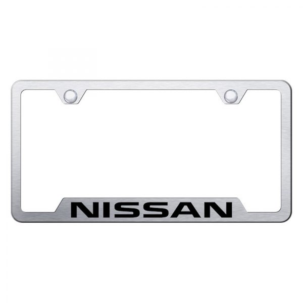 Autogold® - License Plate Frame with Laser Etched Nissan Logo and Cut-Out