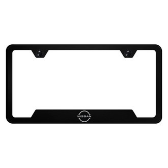 Autogold® - License Plate Frame with Laser Etched Nissan New Logo and Cut-Out