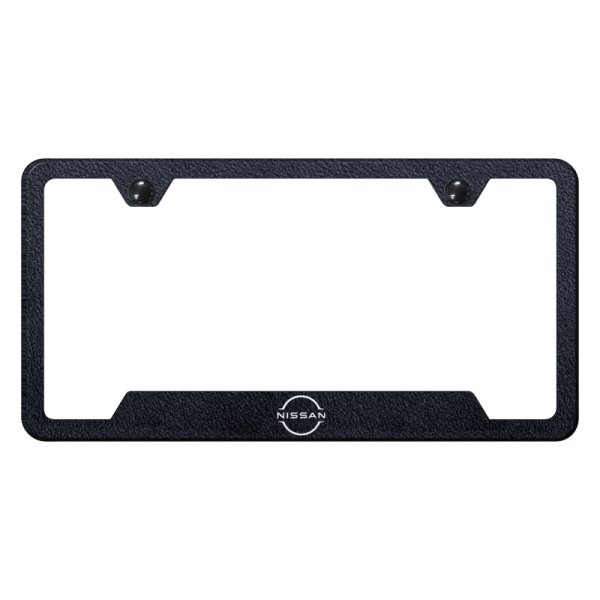 Autogold® - License Plate Frame with Laser Etched Nissan New Logo and Cut-Out
