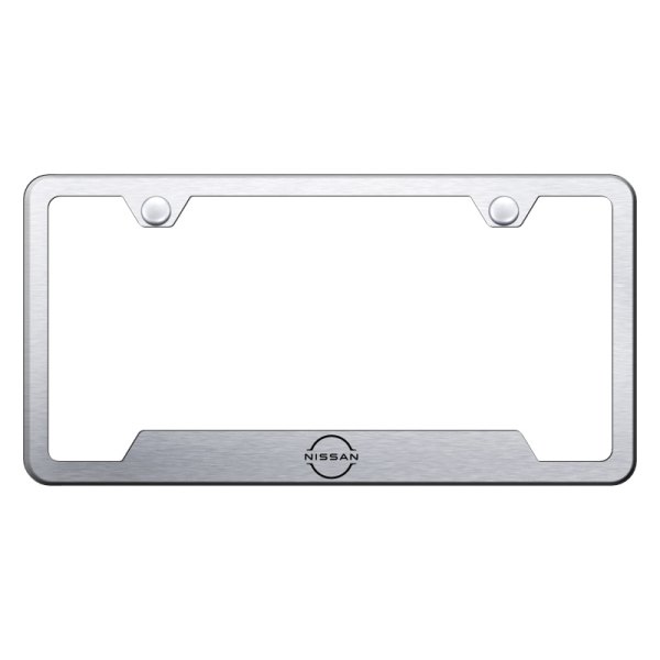 Autogold® - License Plate Frame with Laser Etched Nissan New Logo and Cut-Out