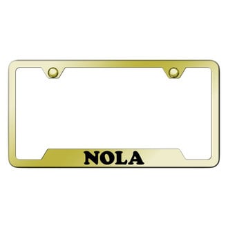 Autogold® - Gold License Plate Frame with Laser Etched NOLA Logo and Cut-Out
