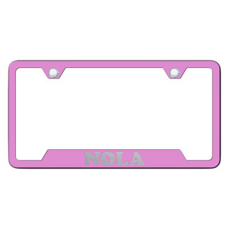 Autogold® - Pink License Plate Frame with Laser Etched NOLA Logo and Cut-Out