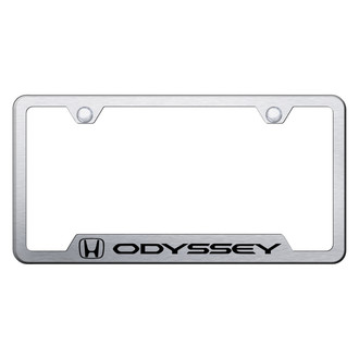 Autogold® - Brushed License Plate Frame with Laser Etched Odyssey Logo and Cut-Out