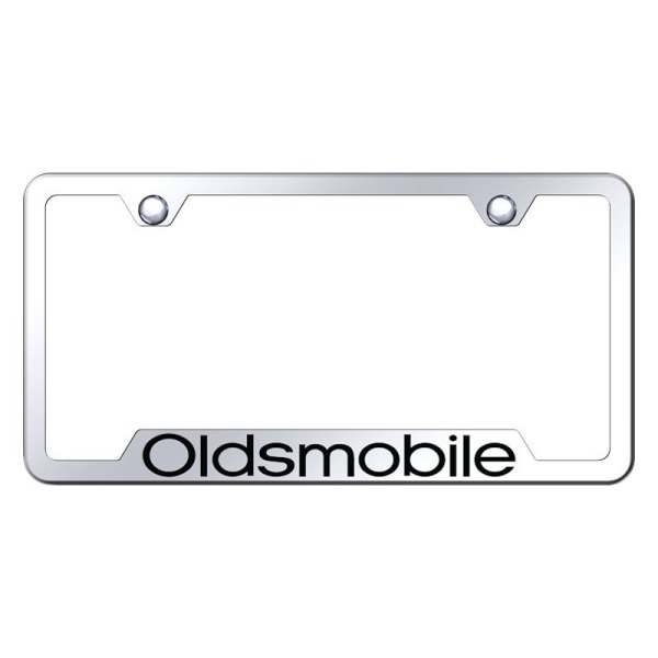 Autogold® - License Plate Frame with Laser Etched Oldsmobile Logo and Cut-Out