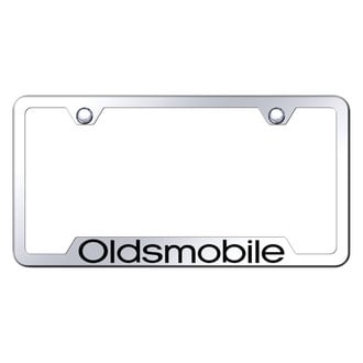 Autogold® - Chrome License Plate Frame with Laser Etched Oldsmobile Logo and Cut-Out