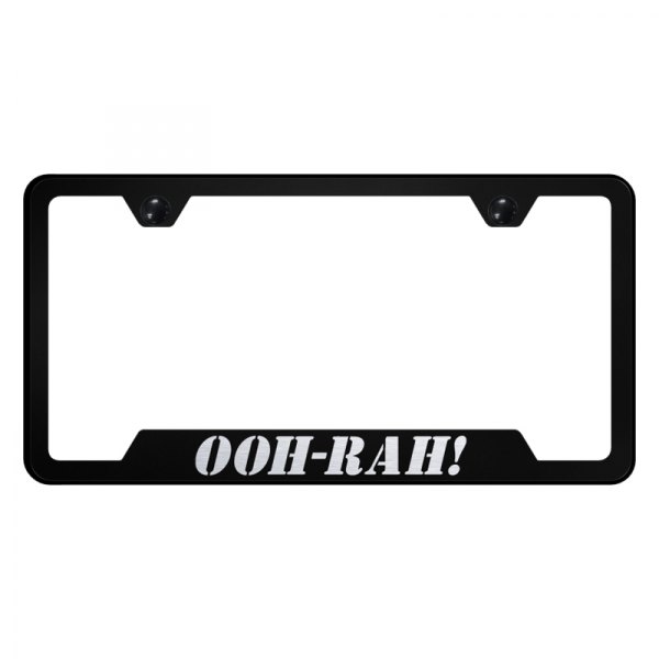Autogold® - License Plate Frame with Laser Etched OOH-RAH! Logo and Cut-Out