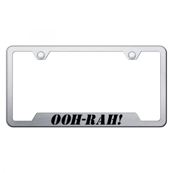 Autogold® - License Plate Frame with Laser Etched OOH-RAH! Logo and Cut-Out