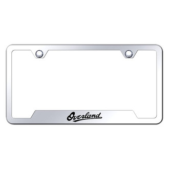 Autogold® - Chrome License Plate Frame with Laser Etched Overland Logo and Cut-Out