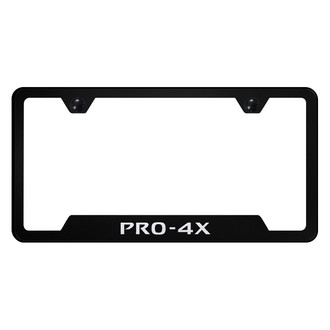 Autogold® - Black License Plate Frame with Laser Etched PRO-4X Logo and Cut-Out