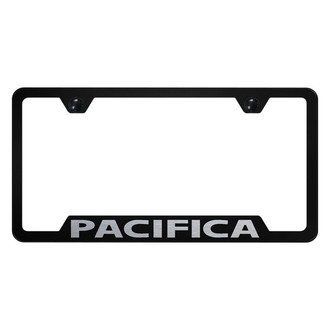 Autogold® - Black License Plate Frame with Laser Etched Pacifica Logo and Cut-Out