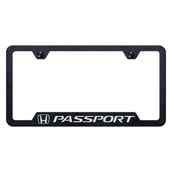 Autogold® - License Plate Frame with Laser Etched Passport Logo and Cut-Out