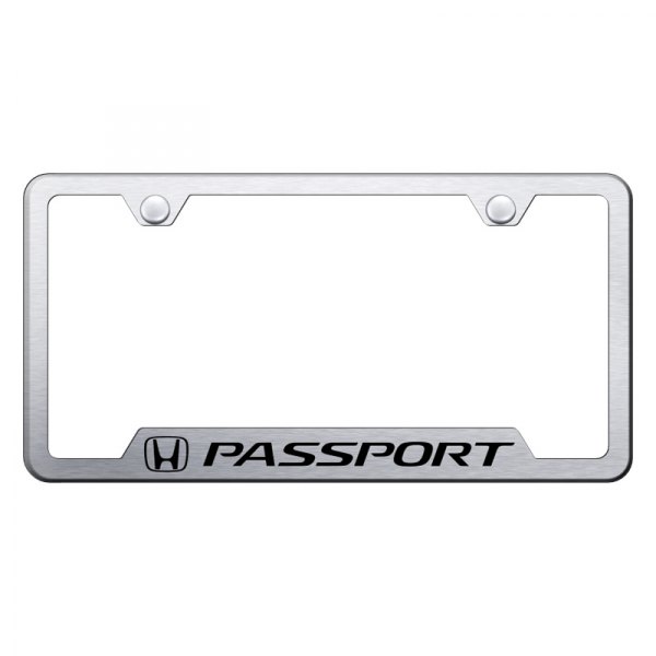 Autogold® - License Plate Frame with Laser Etched Passport Logo and Cut-Out