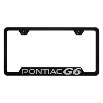 Autogold® - Black License Plate Frame with Laser Etched Pontiac G6 Logo and Cut-Out