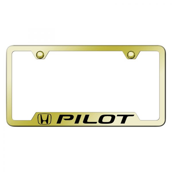 Autogold® - License Plate Frame with Laser Etched Pilot Logo and Cut-Out