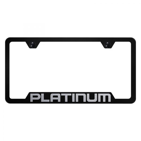 Autogold® - License Plate Frame with Laser Etched Platinum Logo and Cut-Out