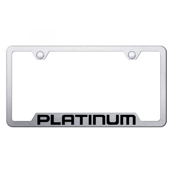 Autogold® - License Plate Frame with Laser Etched Platinum Logo and Cut-Out