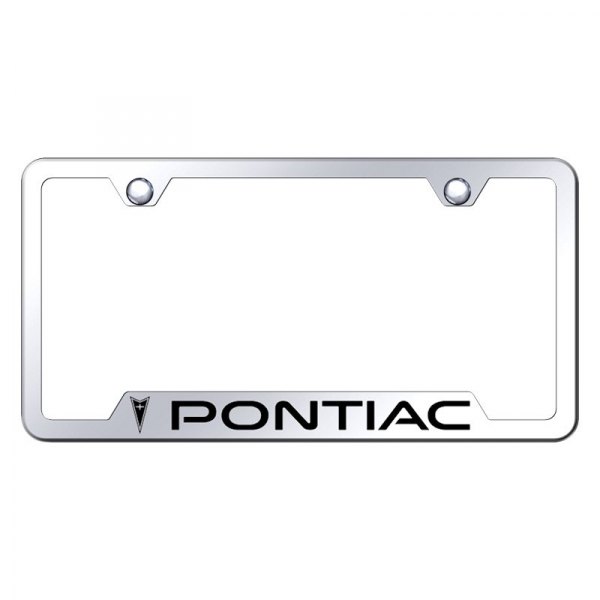Autogold® - License Plate Frame with Laser Etched Pontiac Logo and Cut-Out