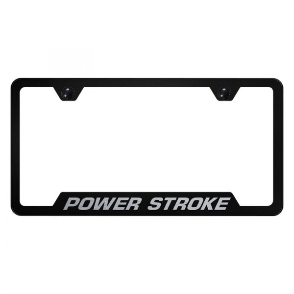 Autogold® - License Plate Frame with Laser Etched Power Stroke Logo and Cut-Out