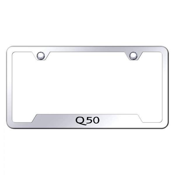 Autogold® - License Plate Frame with Laser Etched Q50 Logo and Cut-Out