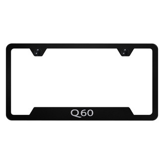 Autogold® - Black License Plate Frame with Laser Etched Q60 Logo and Cut-Out