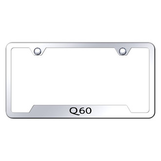 Autogold® - Chrome License Plate Frame with Laser Etched Q60 Logo and Cut-Out