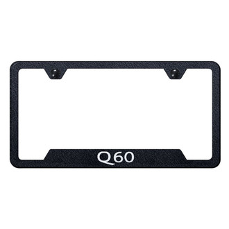Autogold® - Rugged Black License Plate Frame with Laser Etched Q60 Logo and Cut-Out