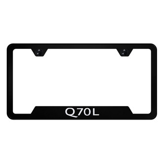 Autogold® - Black License Plate Frame with Laser Etched Q70L Logo and Cut-Out