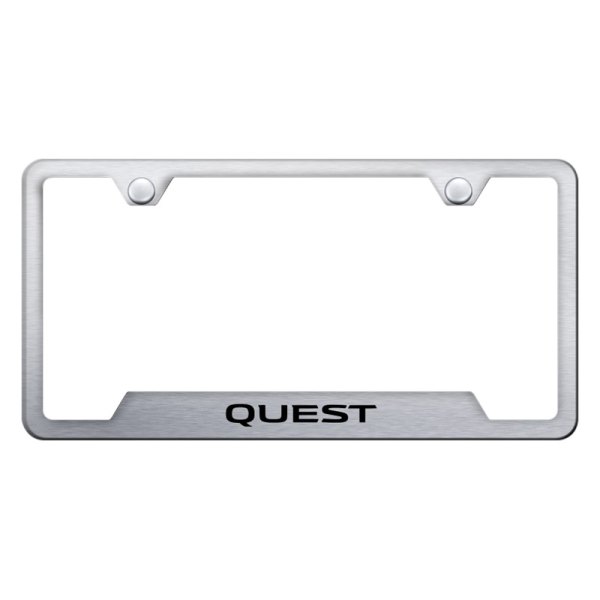 Autogold® - License Plate Frame with Laser Etched Quest Logo and Cut-Out